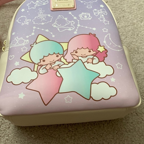Loungefly Little Twin Stars Backpack with matching card holder - Picture 3 of 14